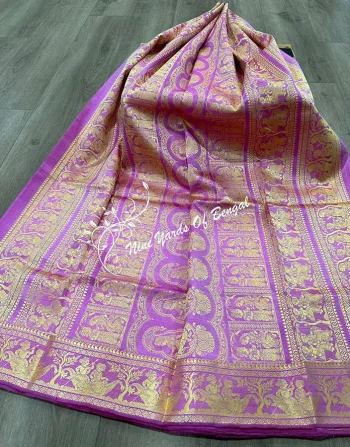 Premium Baluchari in Baby Pink color