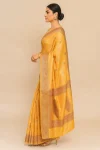 Golden-Orange Gorod Silk Saree with Traditional Zari Weaving